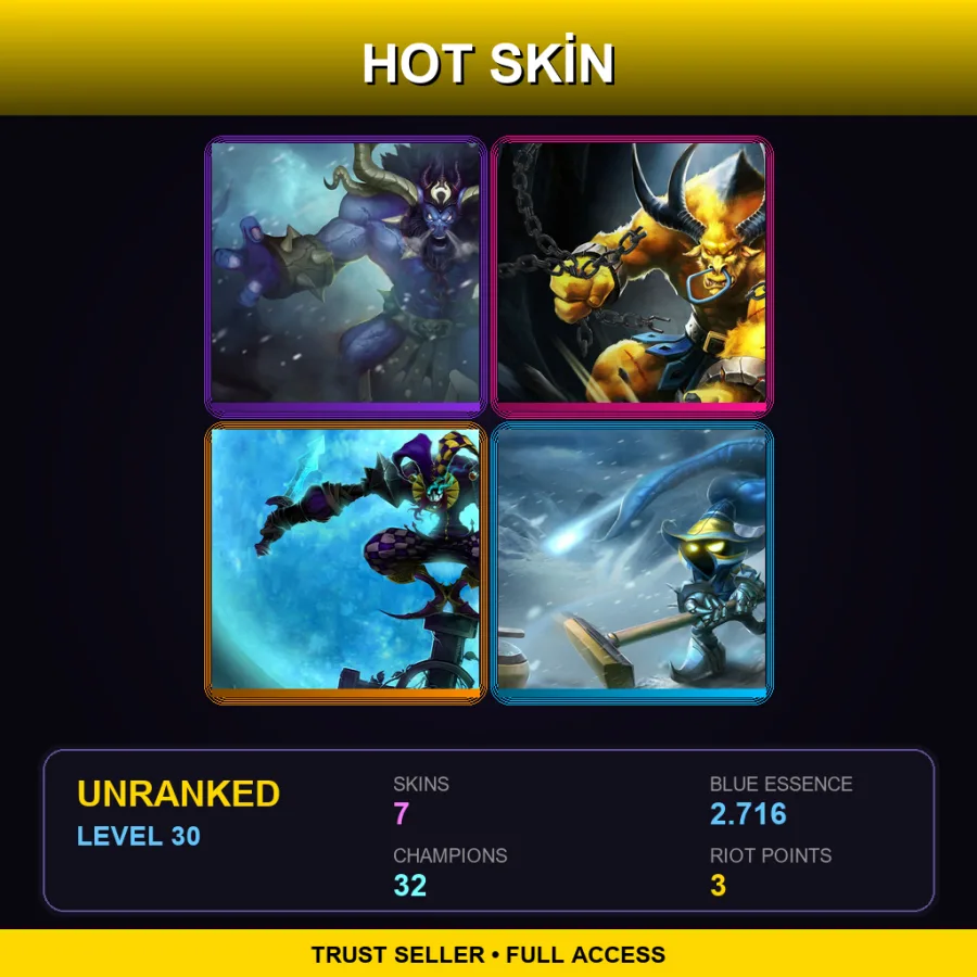EUNE | Lv30 | Unranked | 7 Skin | 32 Champ