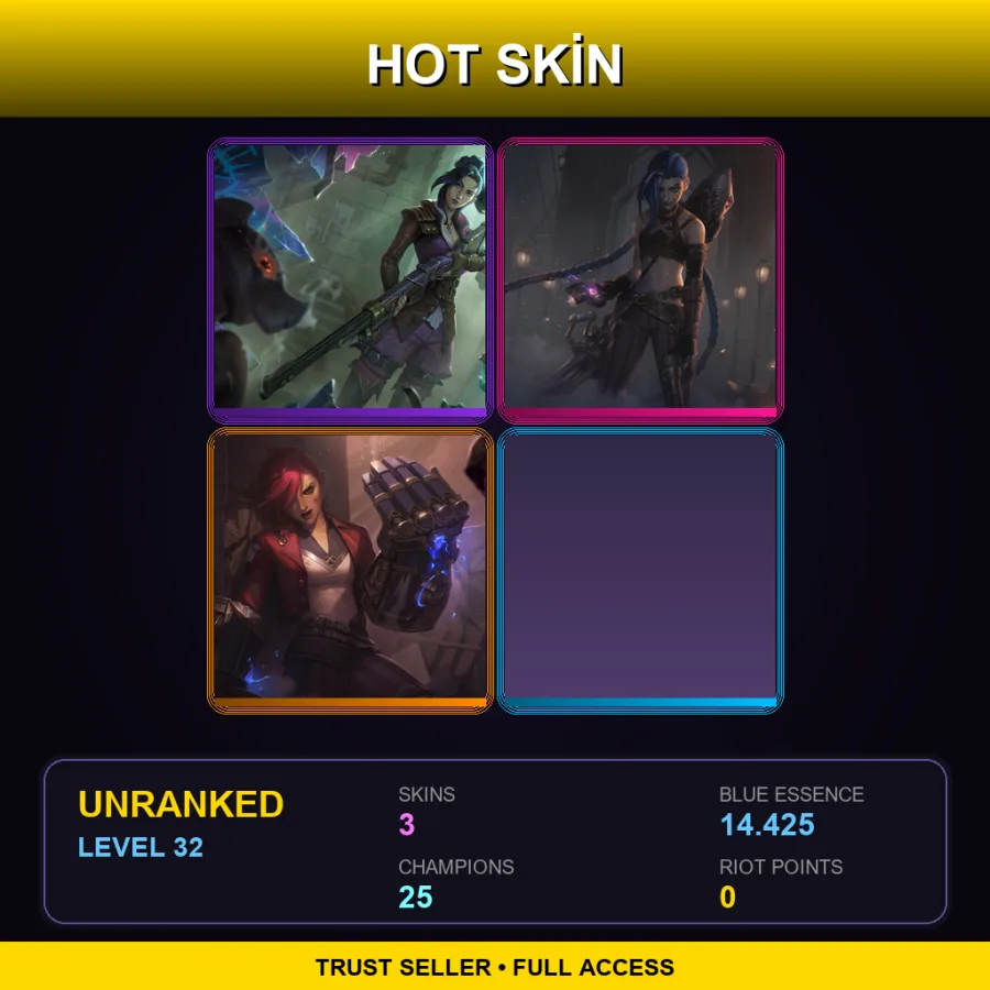 EUW | Lv32 | Unranked | 3 Skin | 25 Champ