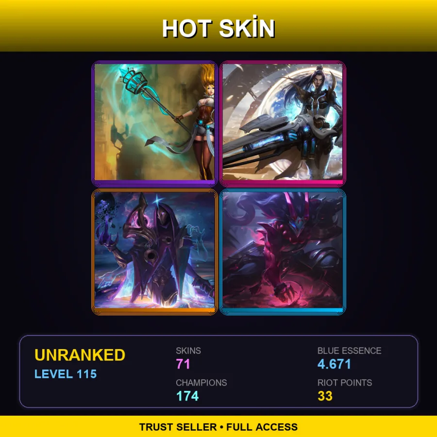 SG | Lv115 | Unranked | 71 Skin | 174 Champ