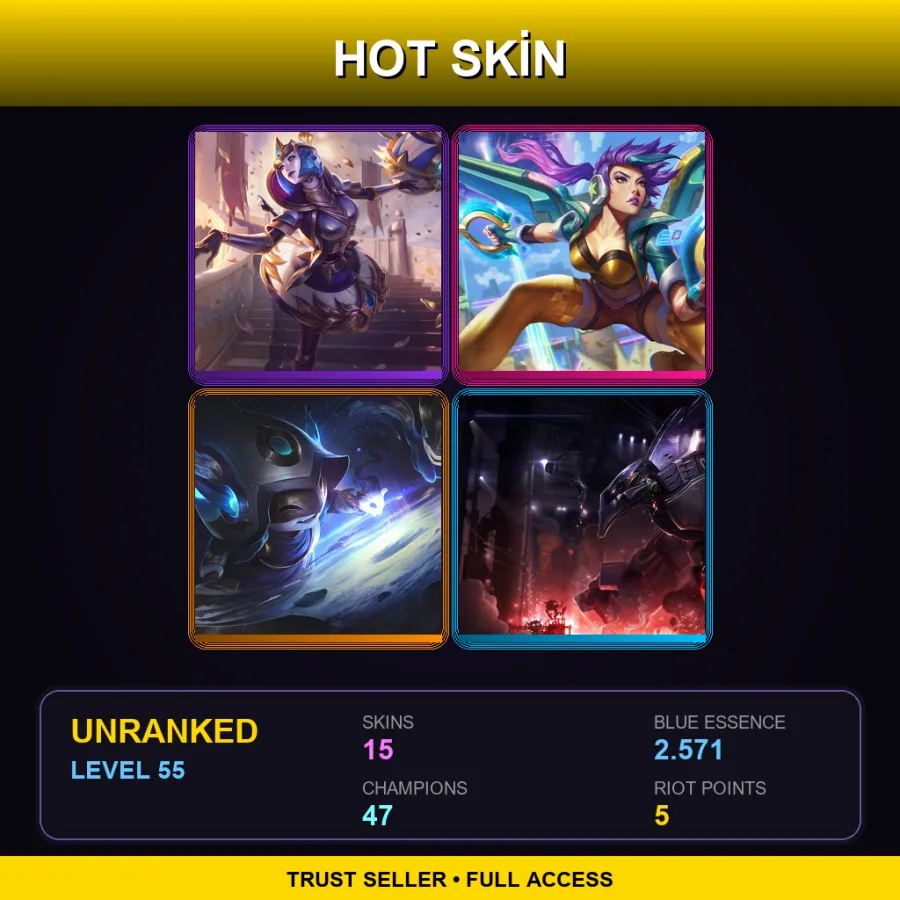 LAN | Lv55 | Unranked | 15 Skin | 47 Champ