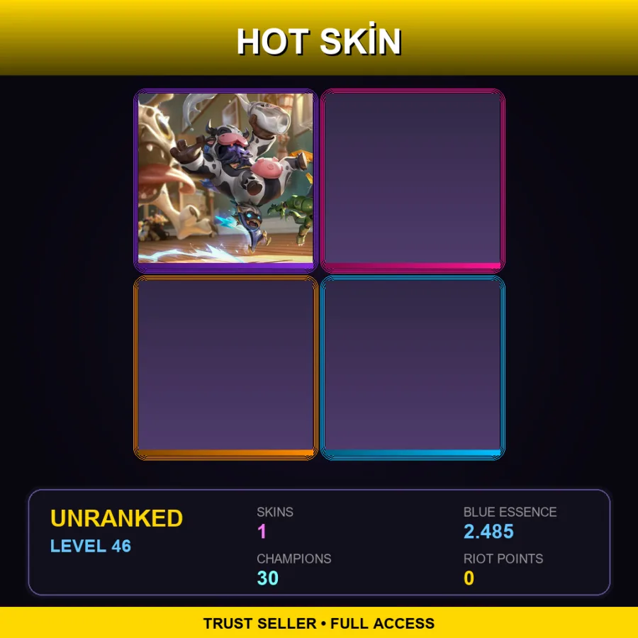 LAN | Lv46 | Unranked | 1 Skin | 30 Champ — LoL account