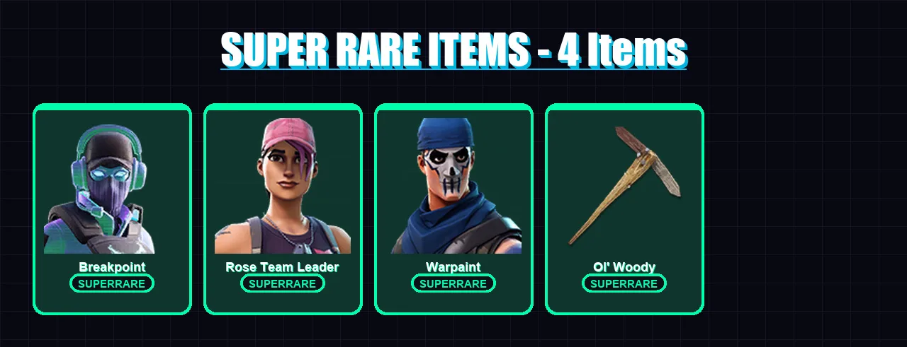 [PC/XBOX/PSN] | Breakpoint | Rose Team Leader | Warpaint | The Origin | Joltara | 50 skin | 79 pickaxe | 81 emote | 77 glider | Lv1144 — Fortnite account