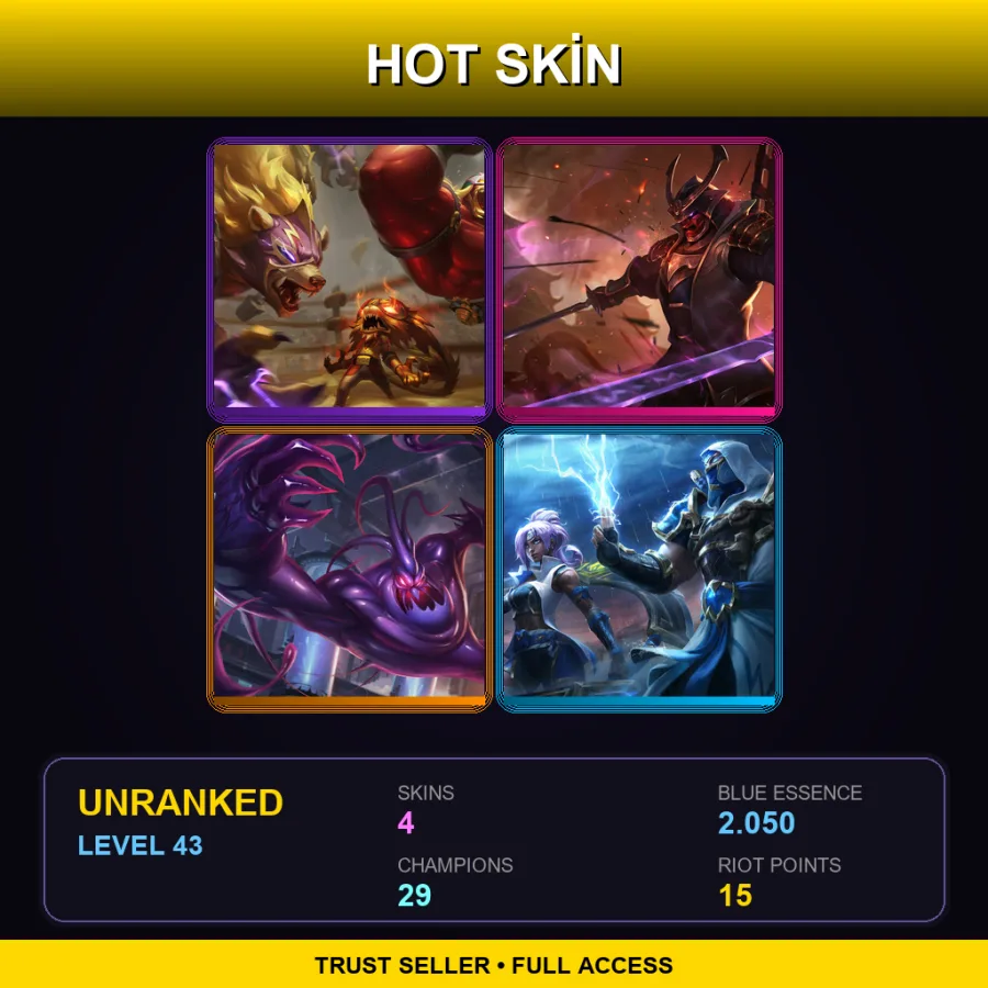 EUNE | Lv43 | Unranked | 4 Skin | 29 Champ — Warlord Shen