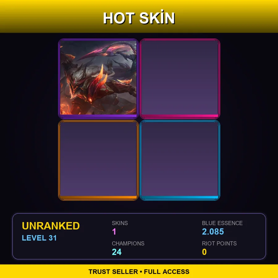 EUW | Lv31 | Unranked | 1 Skin | 24 Champ — LoL account