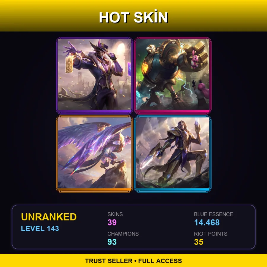 LAN | Victorious Twisted Fate | Victorious Blitzcrank | Victorious Anivia | Victorious Lucian | 39 Skin | 93 Champ | Lv143