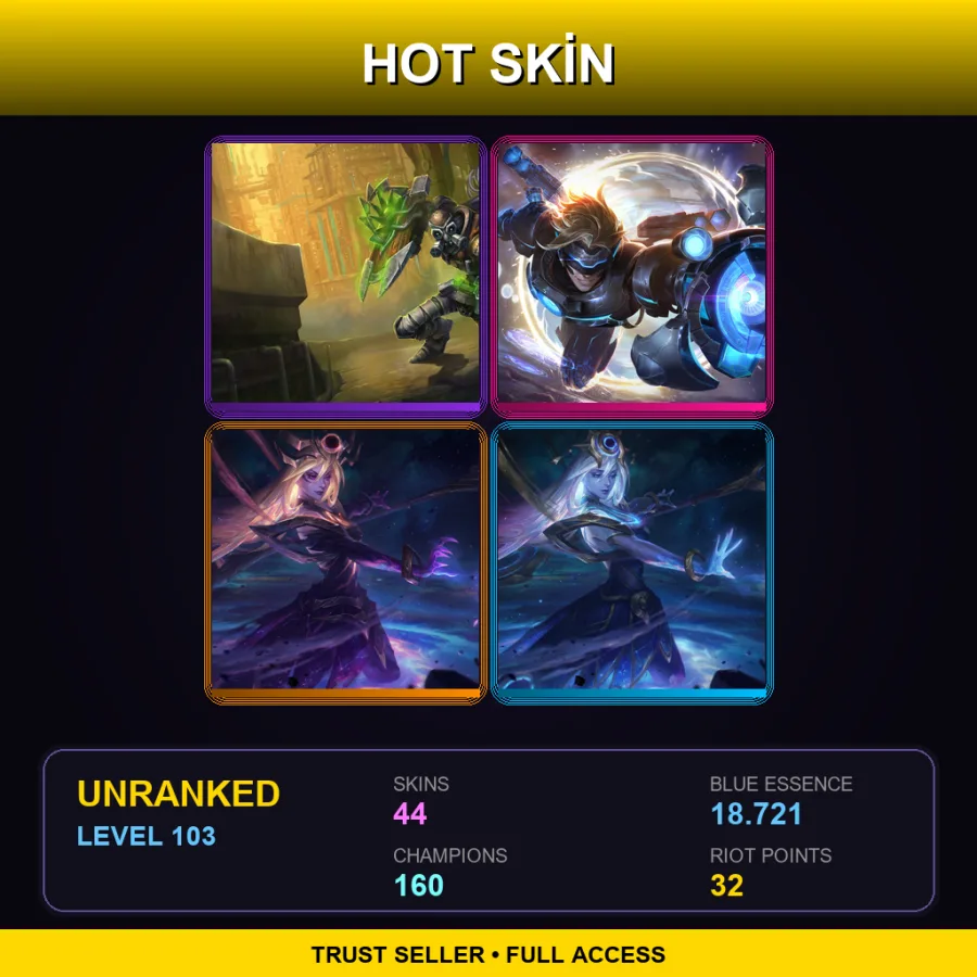 VN | Lv103 | Unranked | 44 Skin | 160 Champ