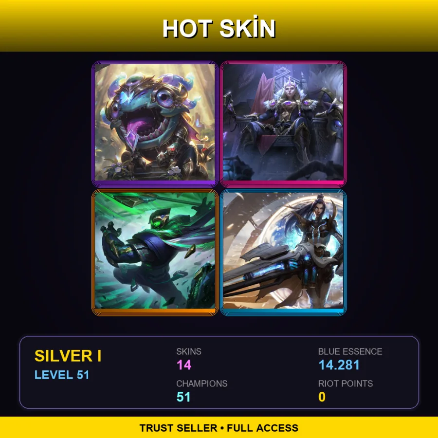 EUNE | Lv51 | Silver I | 14 Skin | 51 Champ