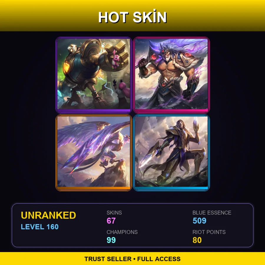 EUNE | Lv160 | Unranked | 67 Skin | 99 Champ — Battle Academia Garen