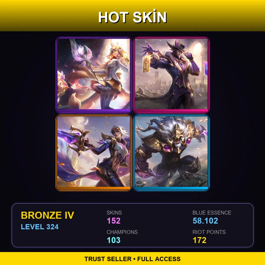 EUNE | Lv324 | Bronze IV | 152 Skin | 103 Champ