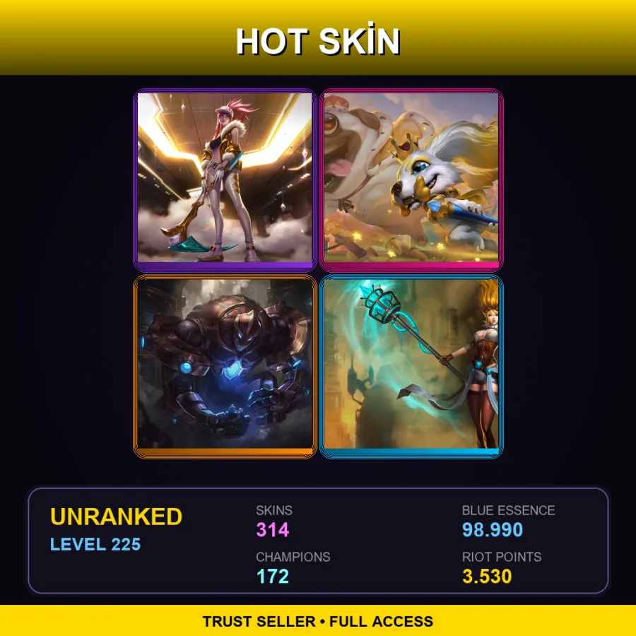 BR | Lv225 | Unranked | 314 Skin | 172 Champ