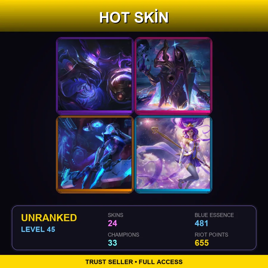 EUW | Lv45 | Unranked | 24 Skin | 33 Champ