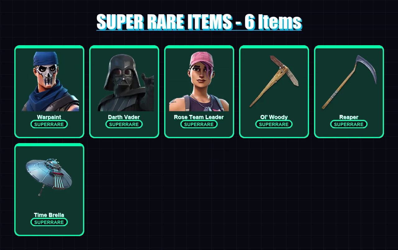[PC/XBOX/PSN] | Warpaint | Darth Vader | Rose Team Leader | Malik | The Scientist | 193 skin | 203 pickaxe | 147 emote | 149 glider | Lv2338