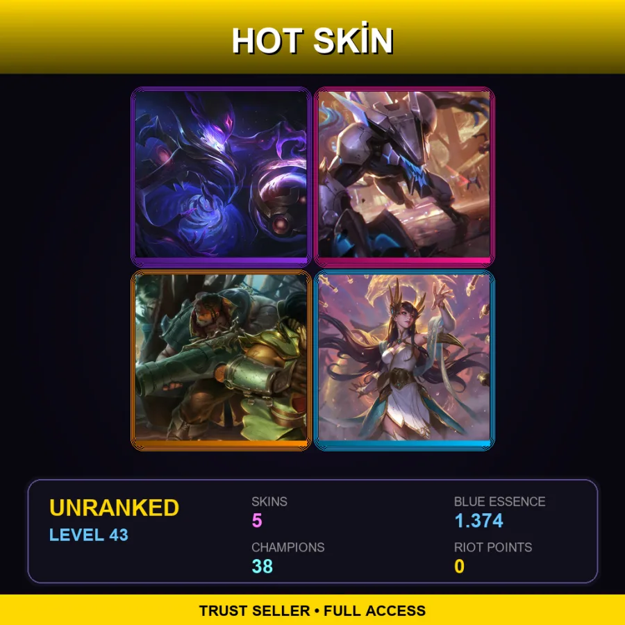 LAS | Lv43 | Unranked | 5 Skin | 38 Champ with Jayce