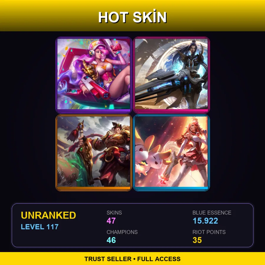 EUNE | Lv117 | Unranked | 47 Skin | 46 Champ — LoL account