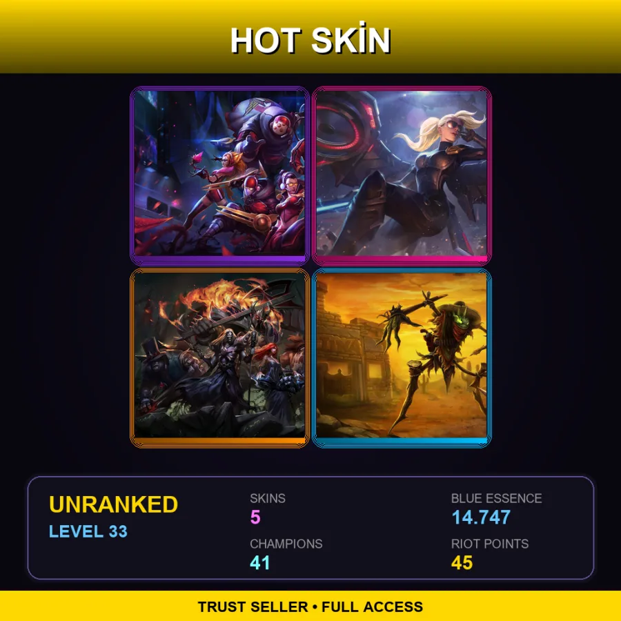 EUNE | Lv33 | Unranked | 5 Skin | 41 Champ
