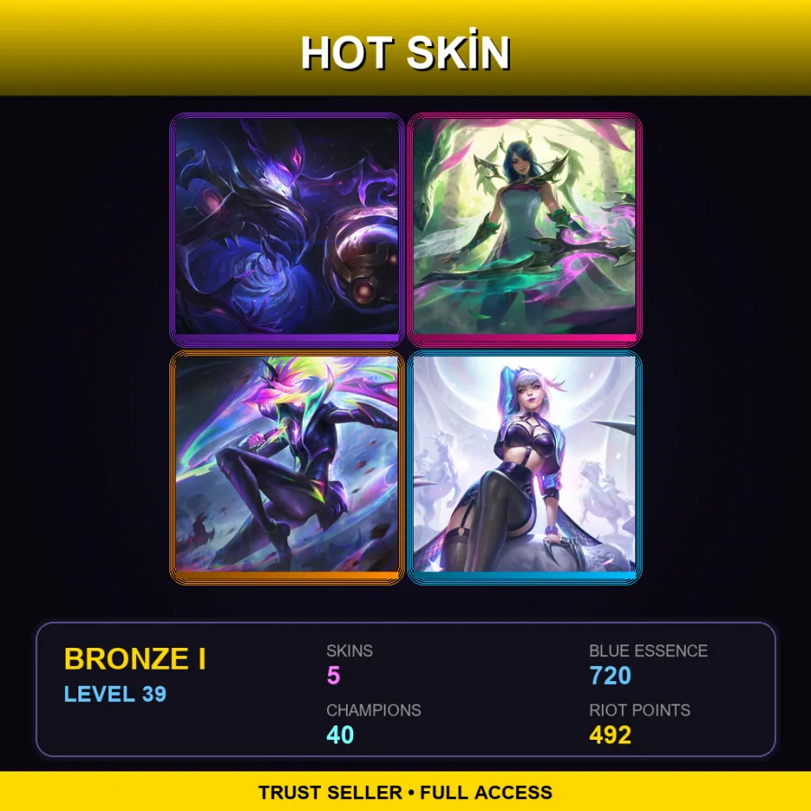 BR | Lv39 | Bronze I | 5 Skin | 40 Champ — LoL account
