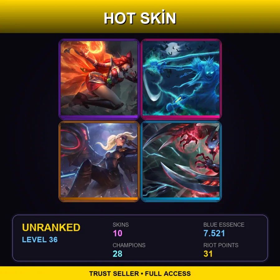 NA | Lv36 | Unranked | 10 Skin | 28 Champ