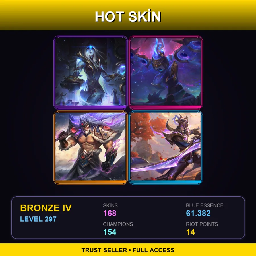 LAN | Lv297 | Bronze IV | 168 Skin | 154 Champ