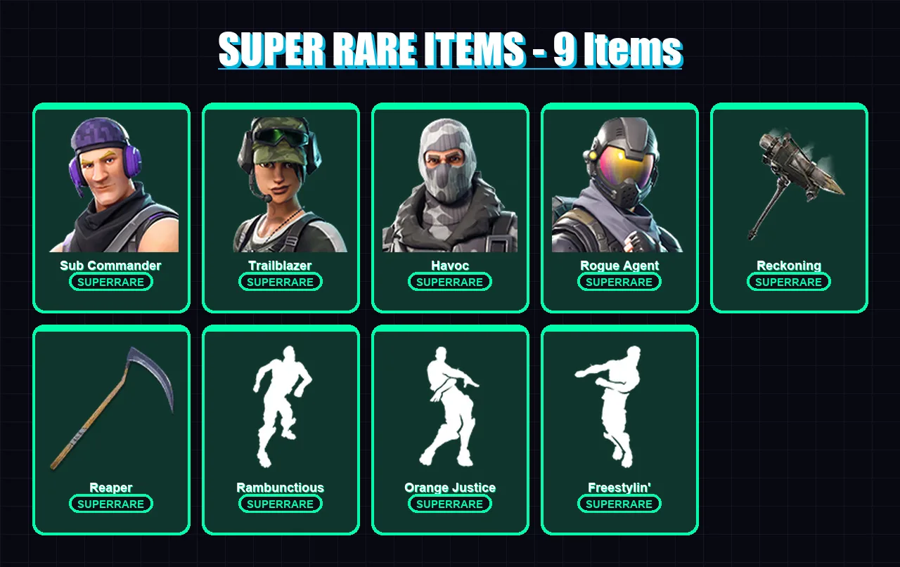 [PC/XBOX/PSN] | Sub Commander | Trailblazer | Havoc | Rogue Agent | Carbide | 28 skin | 17 pickaxe | 30 emote | 16 glider | Lv153