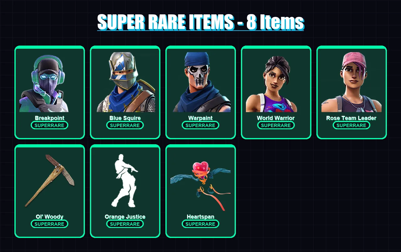 [PC/XBOX/PSN] | Breakpoint | Blue Squire | Warpaint | World Warrior | Rose Team Leader | 22 skin | 19 pickaxe | 27 emote | 26 glider | Lv296 — Fortnite account