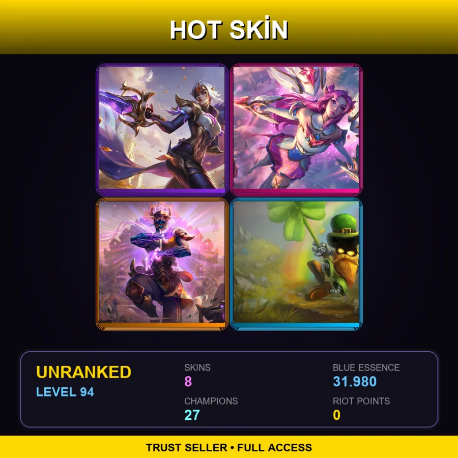 LAN | Lv94 | Unranked | 8 Skin | 27 Champ