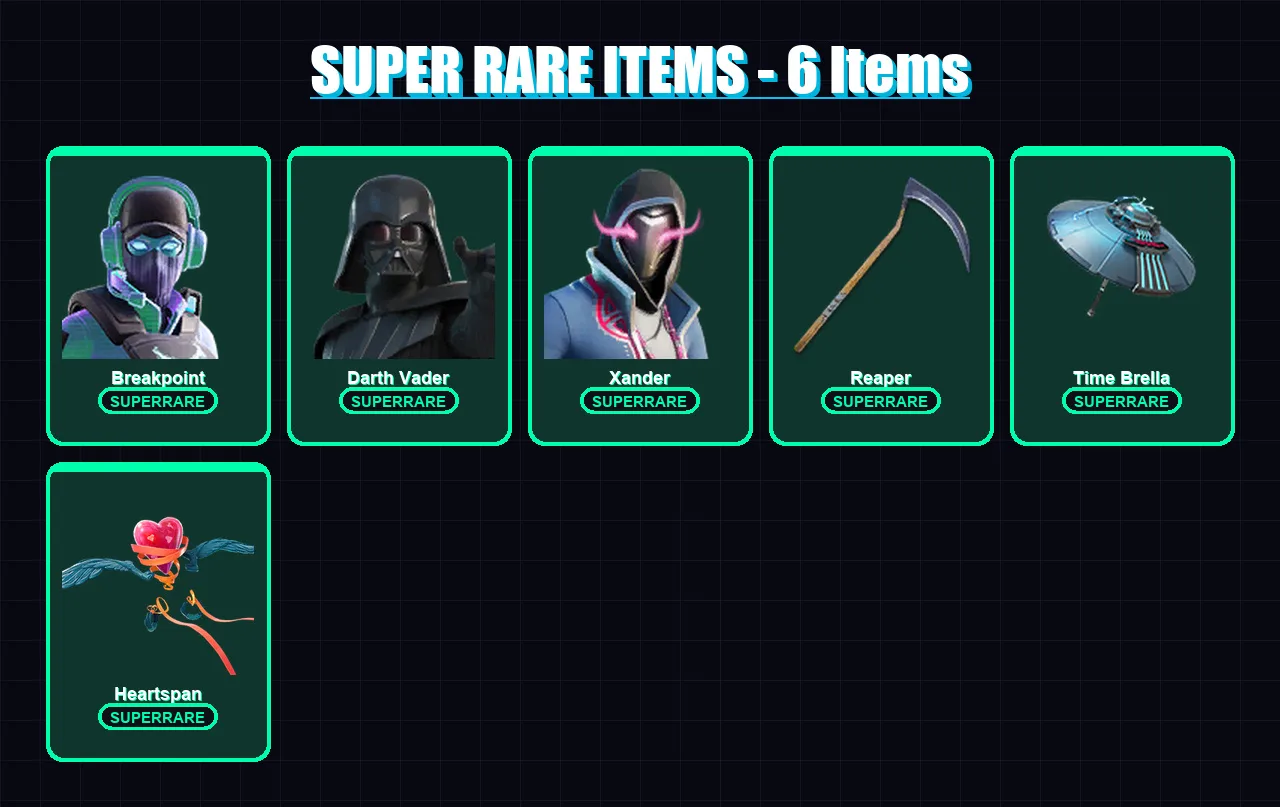 [PC] | Breakpoint | Darth Vader | Xander | Eternal Knight | Valeria | 266 skin | 282 pickaxe | 190 emote | 212 glider | Lv3777