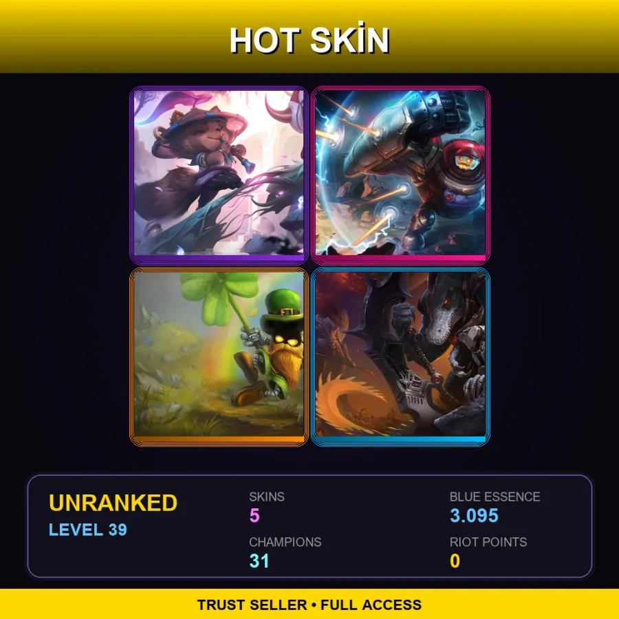 EUNE | Lv39 | Unranked | 5 Skin | 31 Champ