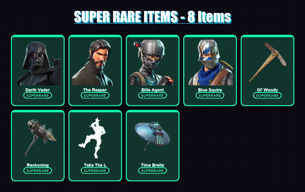 [PC/XBOX/PSN] | Darth Vader | The Reaper | Elite Agent | Blue Squire | Drift | 115 skin | 125 pickaxe | 98 emote | 91 glider | Lv947