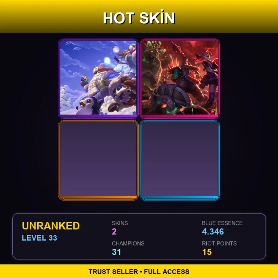 LAN | Lv33 | Unranked | 2 Skin | 31 Champ