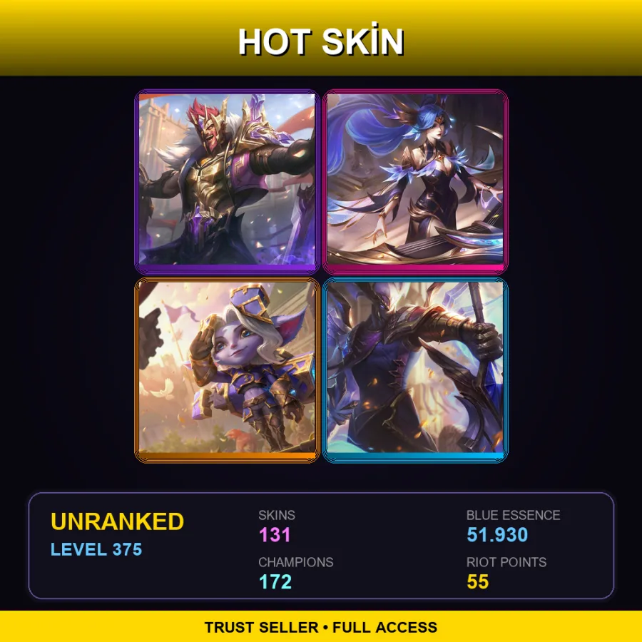 EUNE | Lv375 | Unranked | 131 Skin | 172 Champ — Battle Queen Miss Fortune
