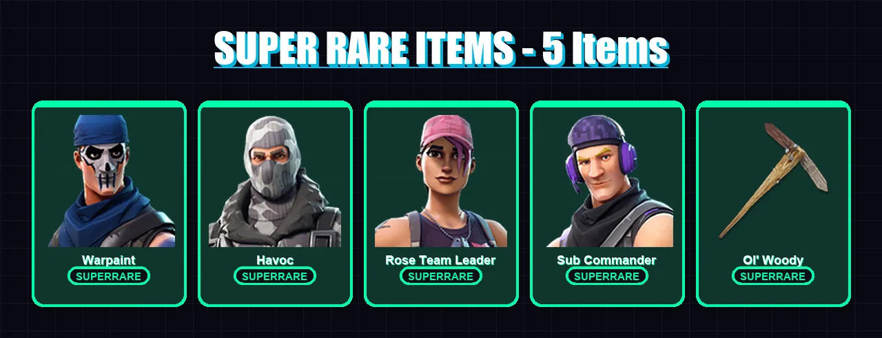 [PC/PSN] | Warpaint | Havoc | Rose Team Leader | Sub Commander | Major Mancake | 5 skin | 8 pickaxe | 5 emote | 9 glider | Lv29