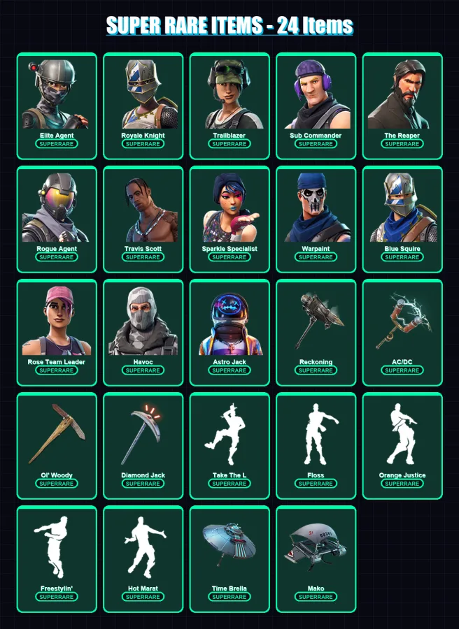 [PC] | Elite Agent | Royale Knight | Trailblazer | Sub Commander | The Reaper | 115 skin | 112 pickaxe | 123 emote | 106 glider | Lv1296