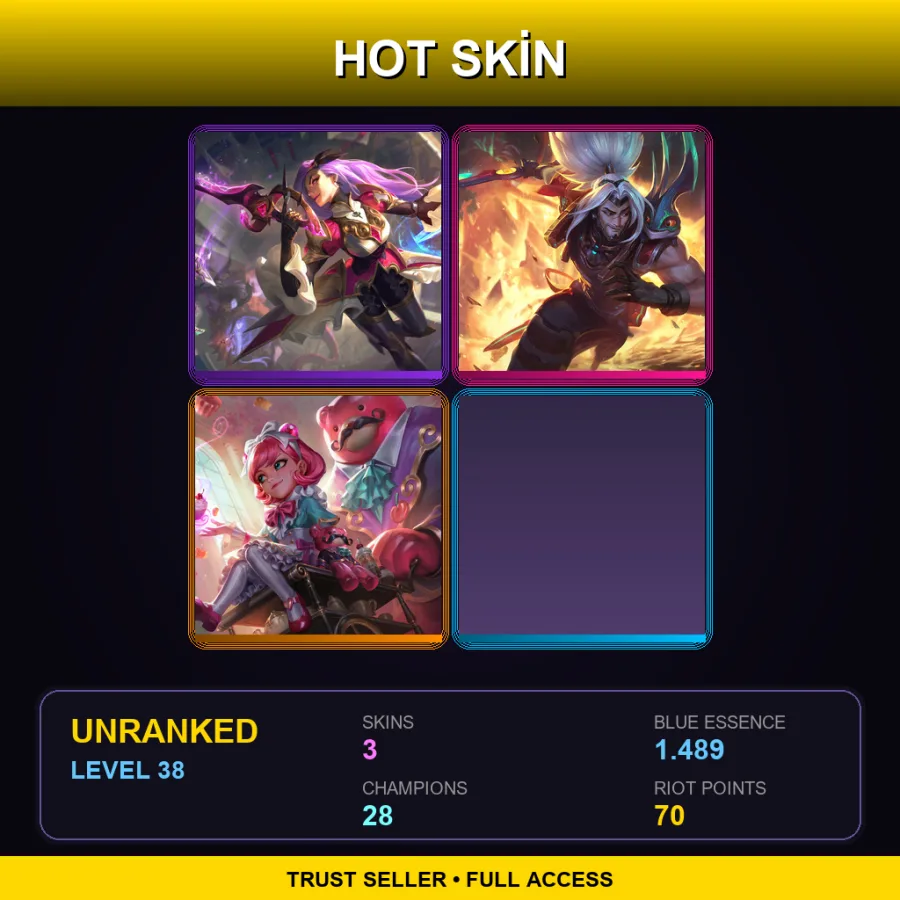 BR | Lv38 | Unranked | 3 Skin | 28 Champ