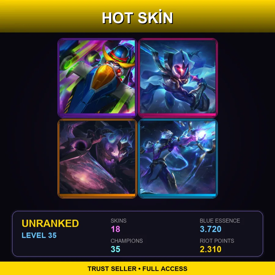 EUW | Lv35 | Unranked | 18 Skin | 35 Champ
