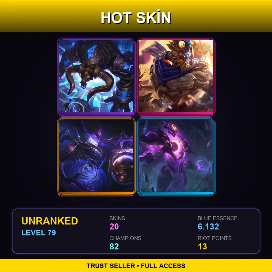 EUW | Lv79 | Unranked | 20 Skin | 82 Champ with Vex