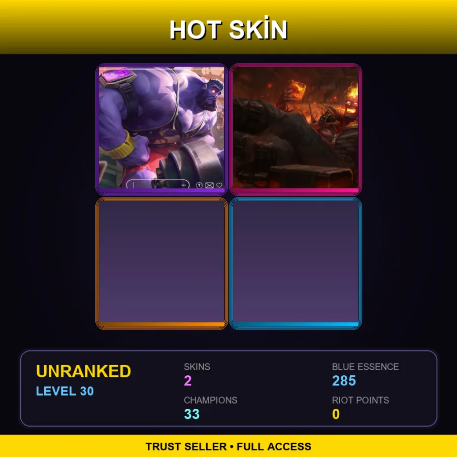 TR | Lv30 | Unranked | 2 Skin | 33 Champ