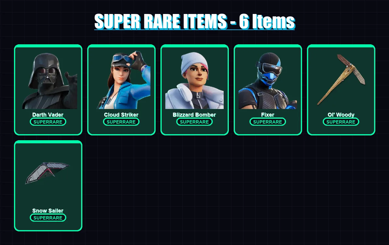 [PS4/PS5/XBOX/PC] | Darth Vader | Cloud Striker | Blizzard Bomber | Fixer | The Ageless | 353 skin | 380 pickaxe | 227 emote | 221 glider | Lv2967