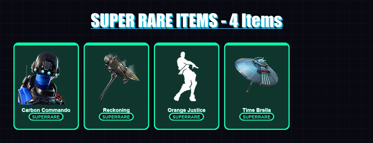 [PS4/PS5/XBOX/PC] | Carbon Commando | The Origin | Zenith | Lynx | Enforcer | 60 skin | 50 pickaxe | 42 emote | 48 glider | Lv556