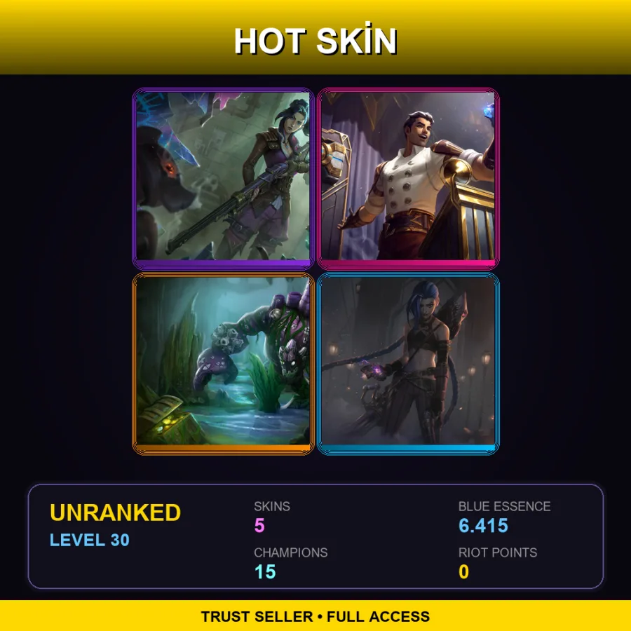 EUNE | Lv30 | Unranked | 5 Skin | 15 Champ