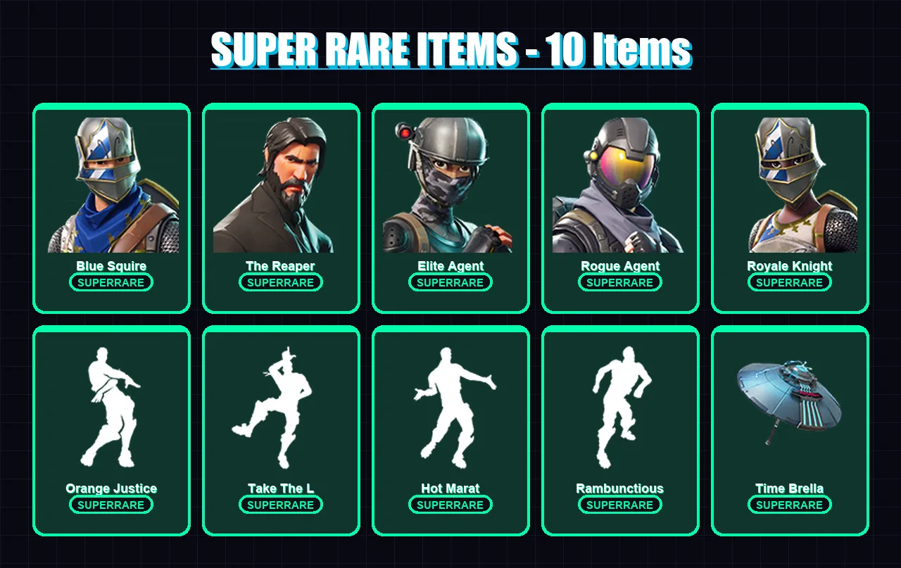 [PC/PSN] | Blue Squire | The Reaper | Elite Agent | Rogue Agent | Royale Knight | 40 skin | 38 pickaxe | 45 emote | 49 glider | Lv676