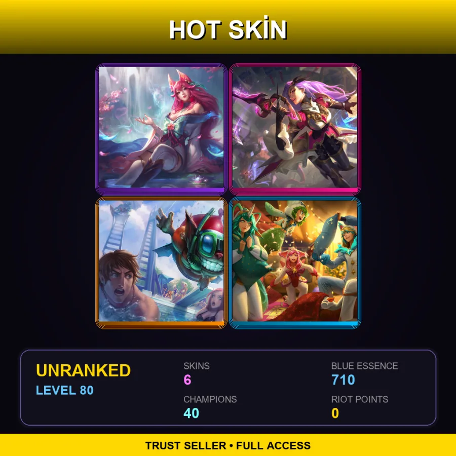 LAN | Lv80 | Unranked | 6 Skin | 40 Champ