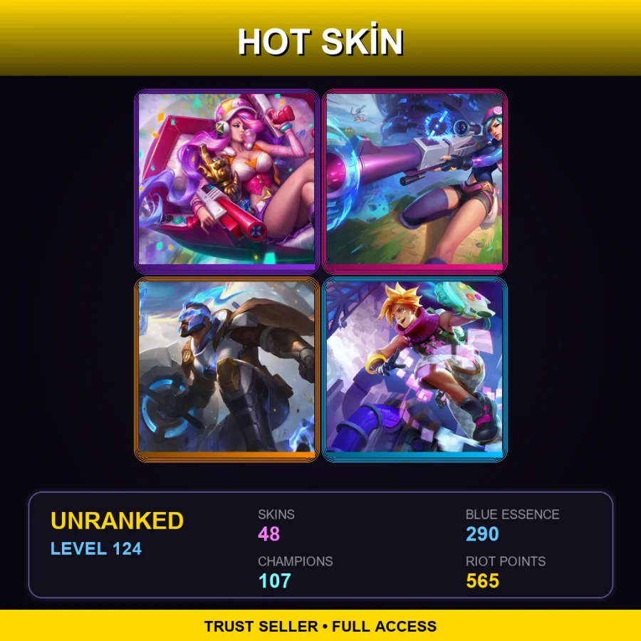 TR | Lv124 | Unranked | 48 Skin | 107 Champ — Battle Queen Janna