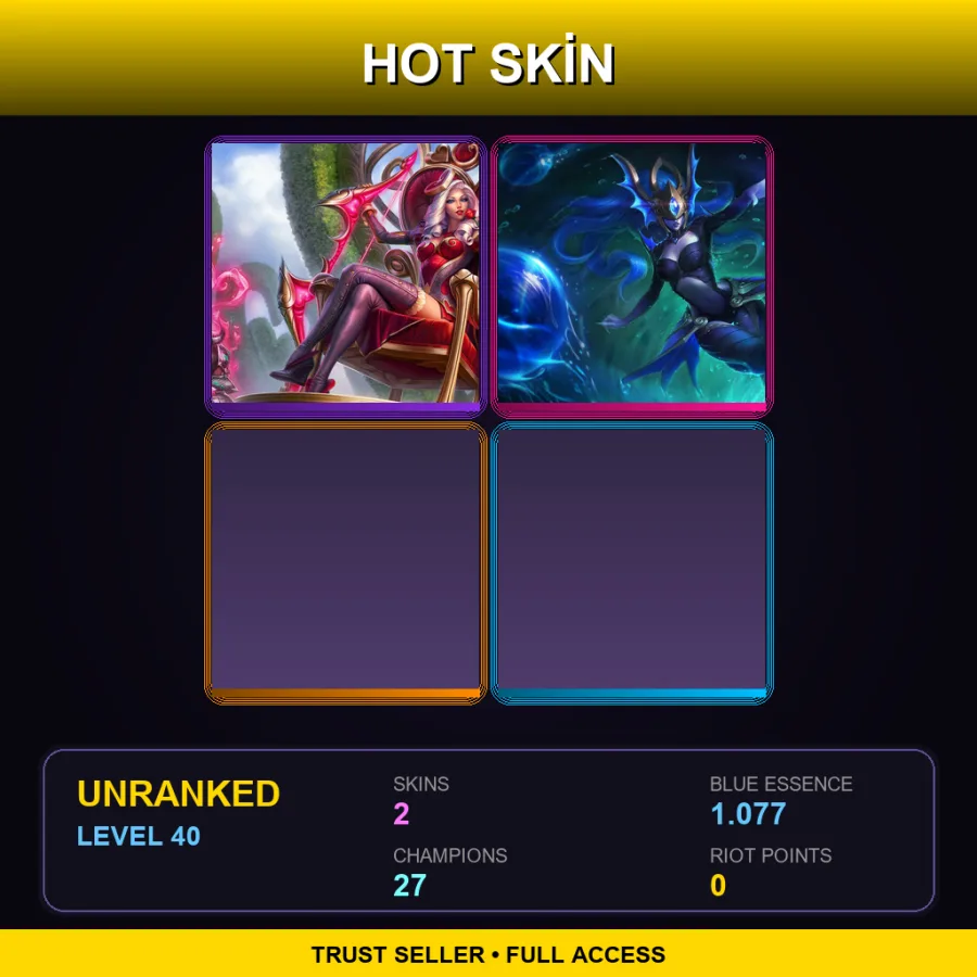 EUNE | Lv40 | Unranked | 2 Skin | 27 Champ — LoL account