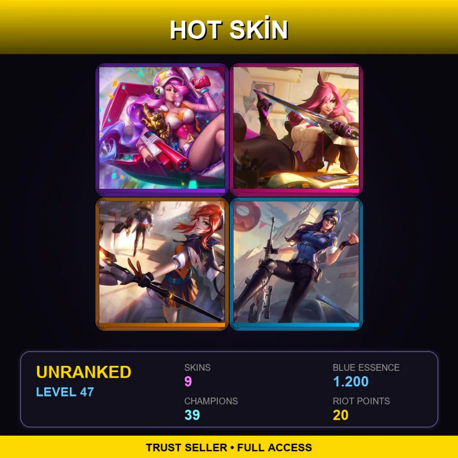TR | Lv47 | Unranked | 9 Skin | 39 Champ