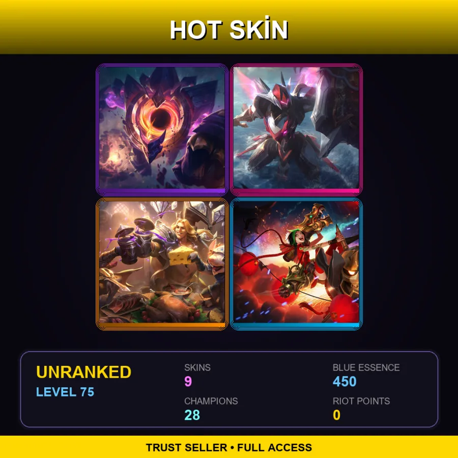 BR | Lv75 | Unranked | 9 Skin | 28 Champ — LoL account