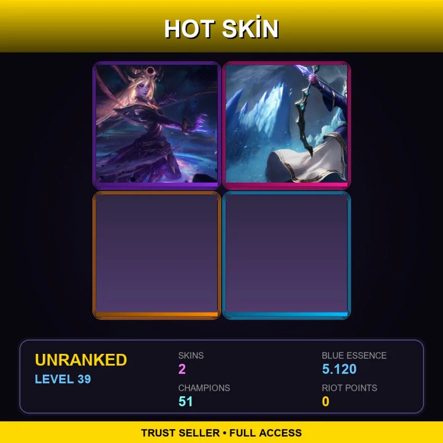 BR | Lv39 | Unranked | 2 Skin | 51 Champ — LoL account