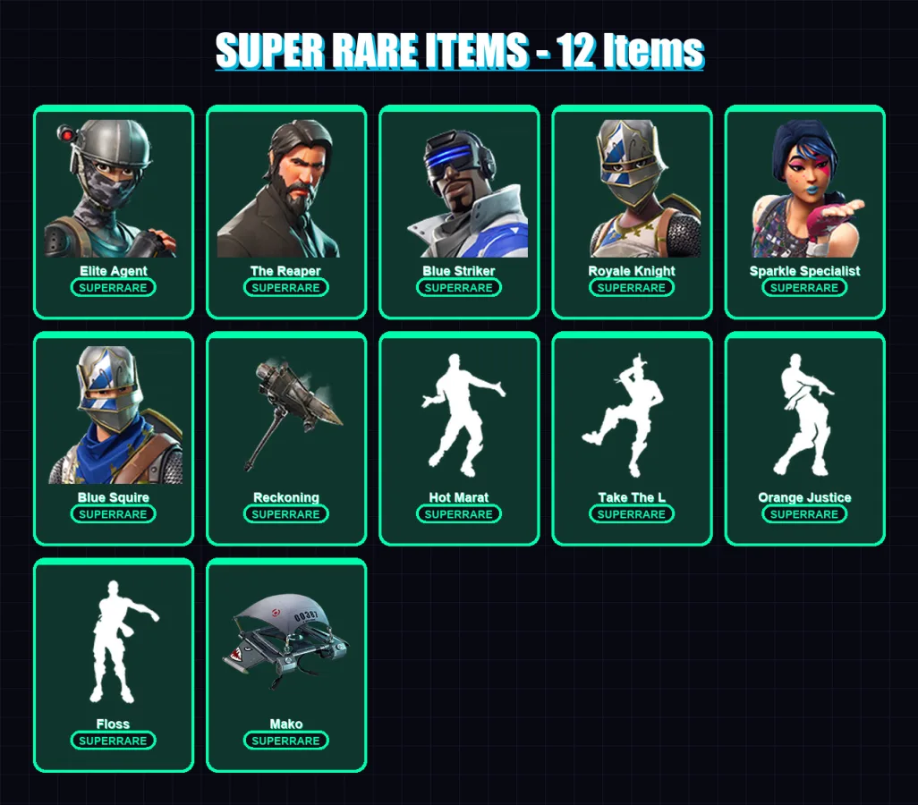 [PS4/PS5/XBOX/PC] | Elite Agent | The Reaper | Blue Striker | Royale Knight | Sparkle Specialist | 23 skin | 14 pickaxe | 32 emote | 30 glider | Lv4 — Fortnite account