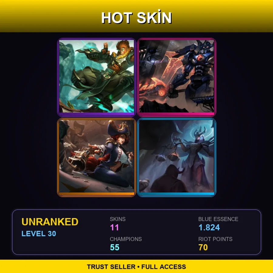 EUNE | Lv30 | Unranked | 11 Skin | 55 Champ