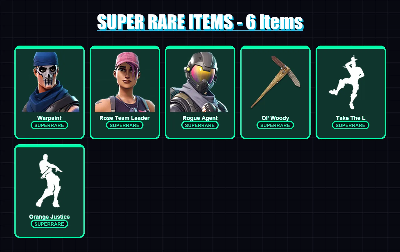 [PC/PSN] | Warpaint | Rose Team Leader | Rogue Agent | The Visitor | Carbide | 17 skin | 17 pickaxe | 22 emote | 23 glider | Lv250 — Fortnite account