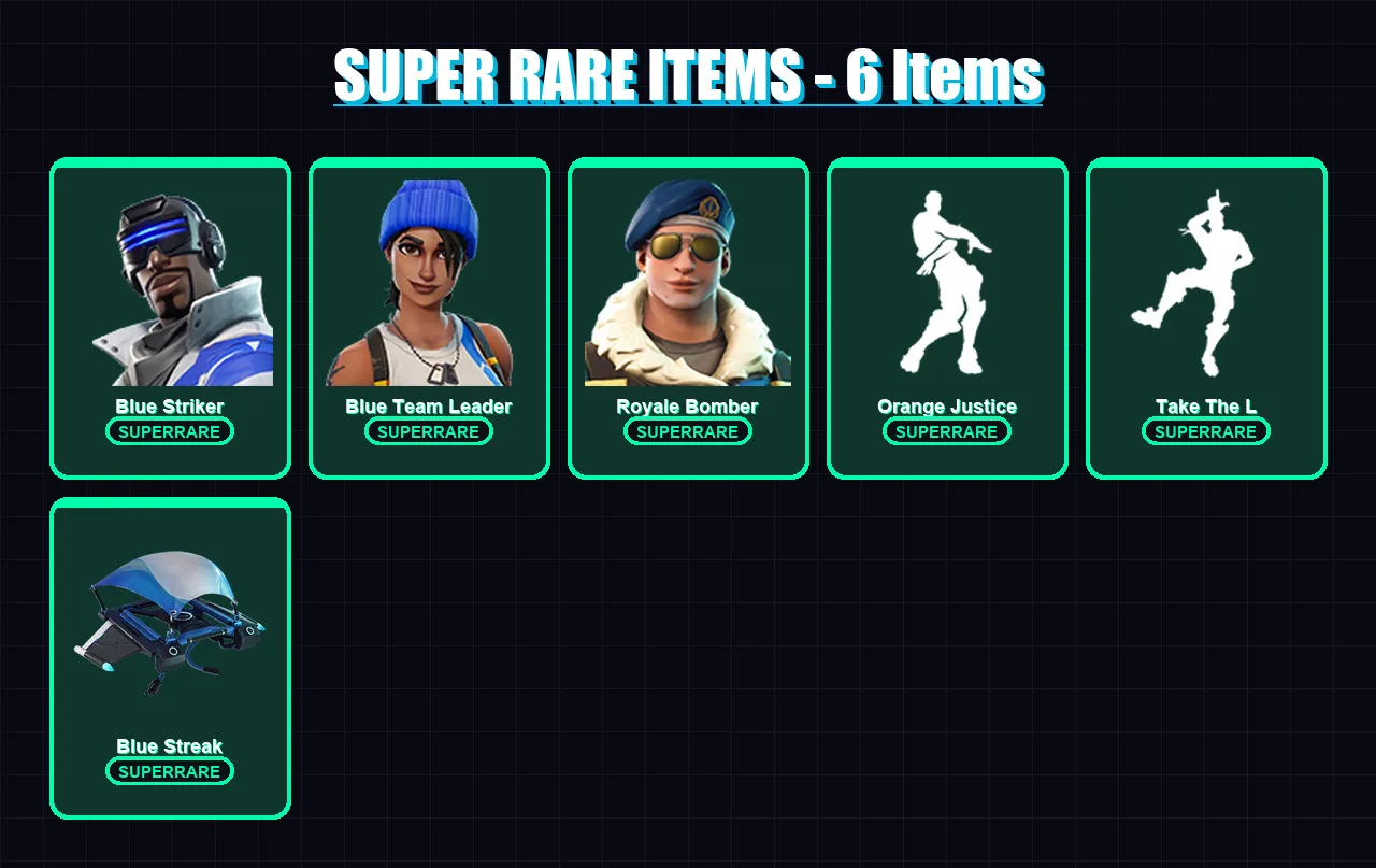 [PS4/PS5/XBOX/PC] | Blue Striker | Blue Team Leader | Royale Bomber | Carbide | Blackheart | 17 skin | 10 pickaxe | 16 emote | 13 glider | Lv174 — Fortnite account